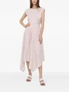 Tiger Of Sweden Geometric-pattern Asymmetric-hem Dress In Pink