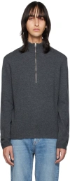 Tiger Of Sweden Gray Owain Sweater In M02-dark Grey Mel