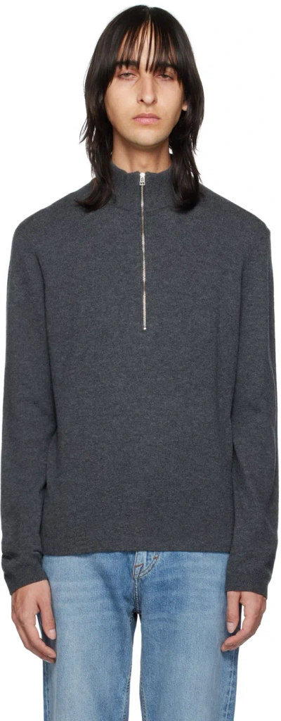 Tiger Of Sweden Gray Owain Sweater In M02-dark Grey Mel