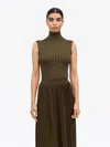 Tiger Of Sweden Isabella Mock-neck Knit Vest In Brown