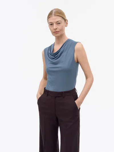 Tiger Of Sweden Jela Cowl-neck Top In Blue Grey