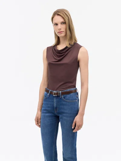 Tiger Of Sweden Jela Cowl-neck Top In Burgundy