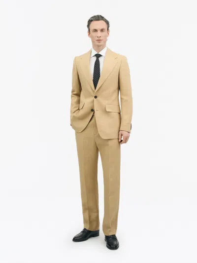 Tiger Of Sweden Jon Classic Linen Blazer In Golden Khaki