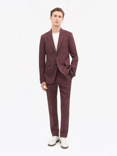 Tiger Of Sweden Justin Slim-fit Classic Linen Jacket In Burgundy