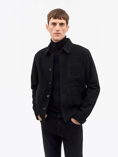 Tiger Of Sweden Leeor L Soft Suede Jacket In Black