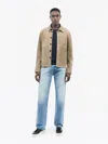 Tiger Of Sweden Leeor Suede Overshirt In Light Brown