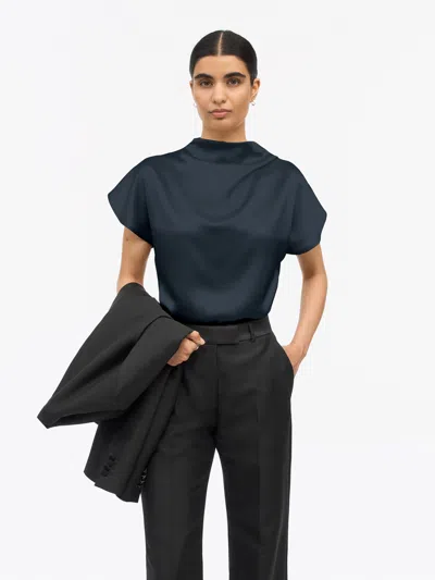 Tiger Of Sweden Lei Iridescent Festive Blouse In Blue