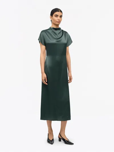 Tiger Of Sweden Leilani Festive Satin Dress In Green