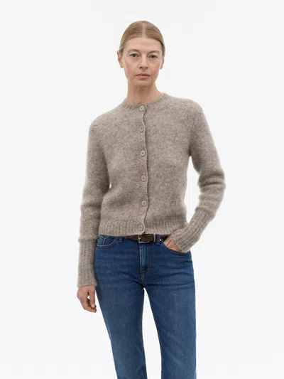 Tiger Of Sweden Leonie Mohair Uldcardigan In Grey Beige Melange