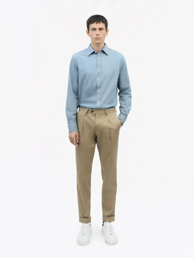 Tiger Of Sweden Lowan Casual Cotton Shirt In Brown
