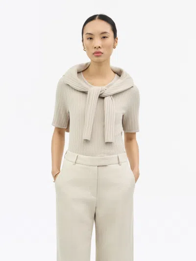 Mae Strikket Ribbet T-shirt In White from Tiger of Sweden