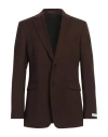 Tiger Of Sweden Man Blazer Chocolate Brown Size 42 Polyester, Wool, Elastane