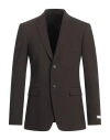 Tiger Of Sweden Man Blazer Dark Brown Size 44 Polyester, Wool, Elastane In Brown
