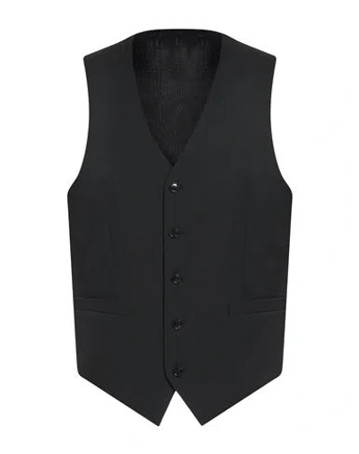 Tiger Of Sweden Man Tailored Vest Black Size 44 Polyester, Wool, Elastane