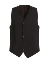 Tiger Of Sweden Man Tailored Vest Dark Brown Size 42 Recycled Polyester, Wool, Elastane In Black