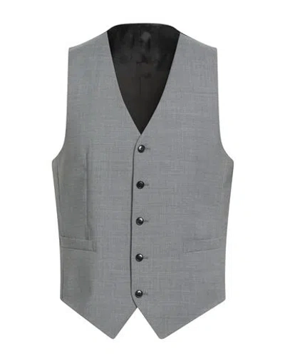 Tiger Of Sweden Man Tailored Vest Light Grey Size 40 Polyester, Wool, Elastane In Gray