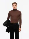Tiger Of Sweden Nevile Turtleneck Wool Sweater In Brown