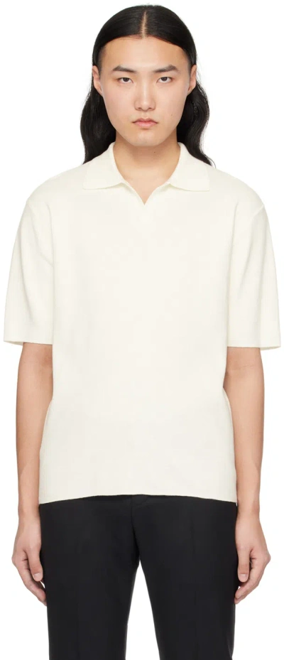 Tiger Of Sweden Off-white Maelon Polo In 0b3-summer Snow