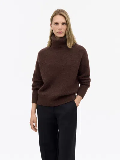 Tiger Of Sweden Paxi Mohair Merino Rullekrave In Burgundy