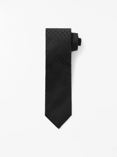 Tiger Of Sweden Septa Silk Jacquard Tie In Black