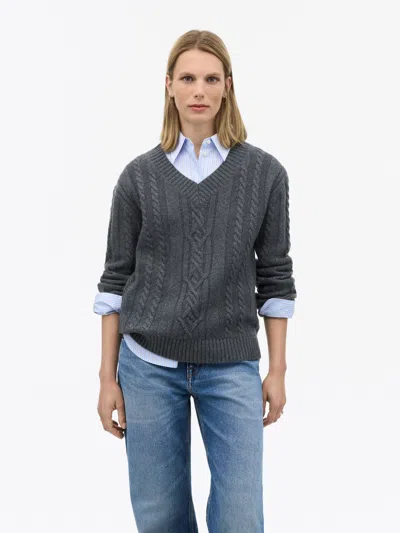 Tiger Of Sweden Seren Uld Cashmere Pullover In Grey Melange