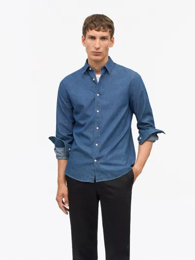 Tiger Of Sweden Spenser Cotton Indigo Shirt In Blue