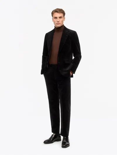 Tiger Of Sweden Tense Mid-rise Velvet Trousers In Black