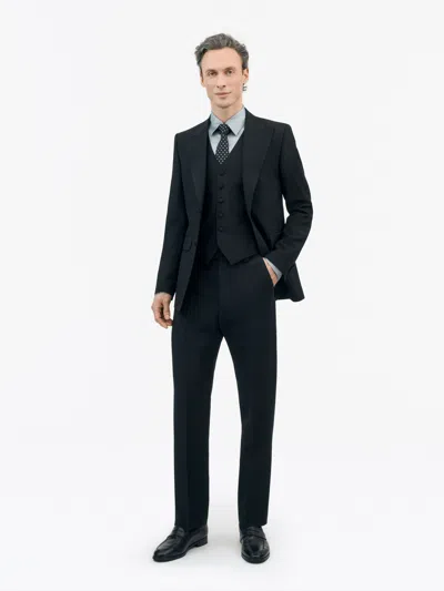 Tiger Of Sweden Tommie Straight Wool Trousers In Black