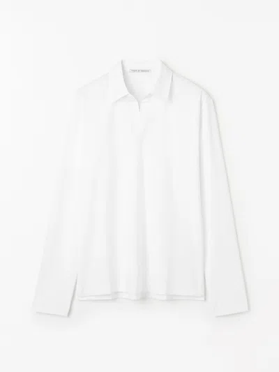 Tiger Of Sweden Truane Long-sleeved Polo Shirt In White