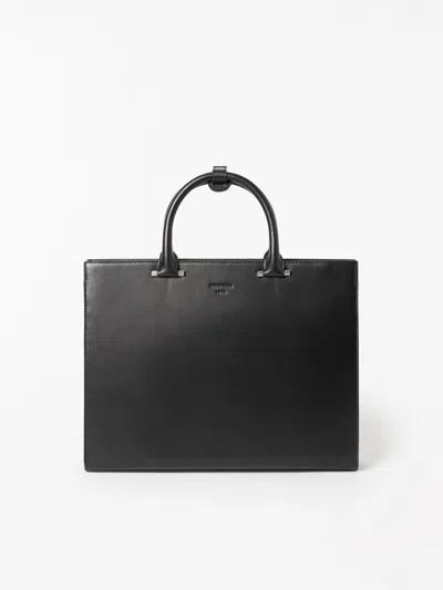 Tiger Of Sweden Valise S  Leather Office Bag In Black