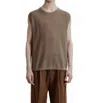 Tiger Of Sweden Vessler Pullover Knit Vest In Olive Grey In Brown