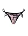 Tigerlily Women's Reversible Cheetah Bikini Bottom In Purple/black In Black