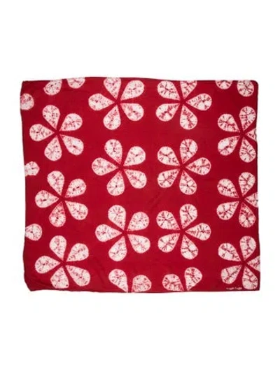 Pre-owned Tigra Tigra Floral Print Scarf In Red