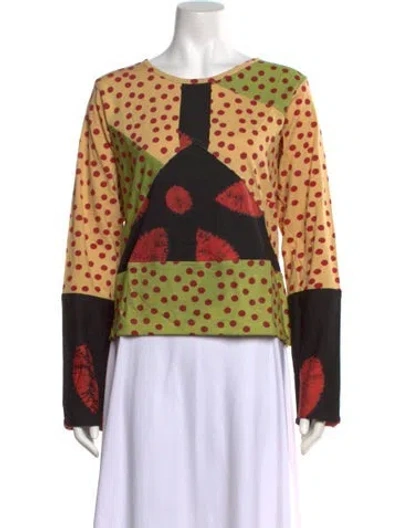 Pre-owned Tigra Tigra Polka Dot Print Crew Neck Top W/ Tags In Multi