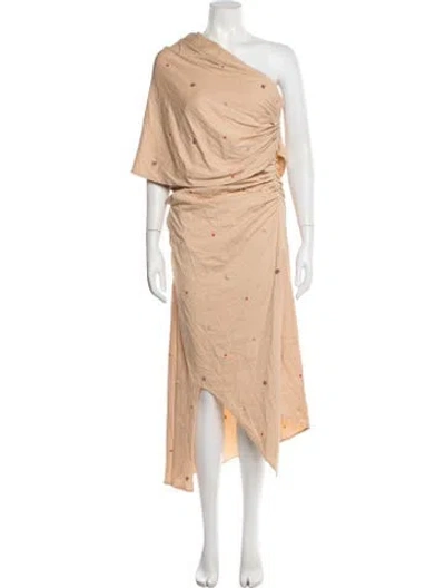 Pre-owned Tigra Tigra Printed Long Dress W/ Tags In Neutrals
