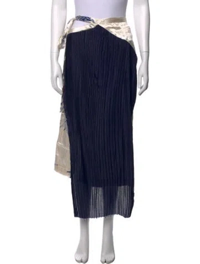 Pre-owned Tigra Tigra Printed Long Skirt In Blue