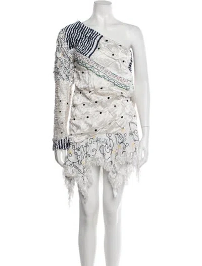 Pre-owned Tigra Tigra Satin Mini Dress In White