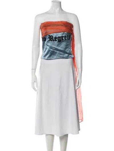 Pre-owned Tigra Tigra Silk Graphic Print Top In White