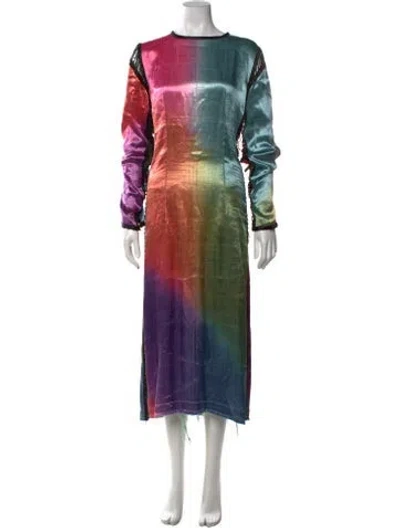 Pre-owned Tigra Tigra Silk Long Dress In Multicolor