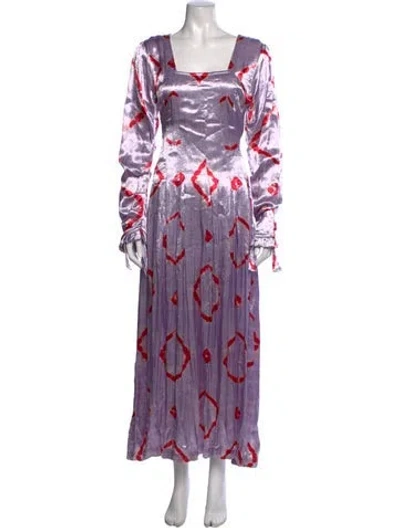 Pre-owned Tigra Tigra Silk Long Dress In Purple