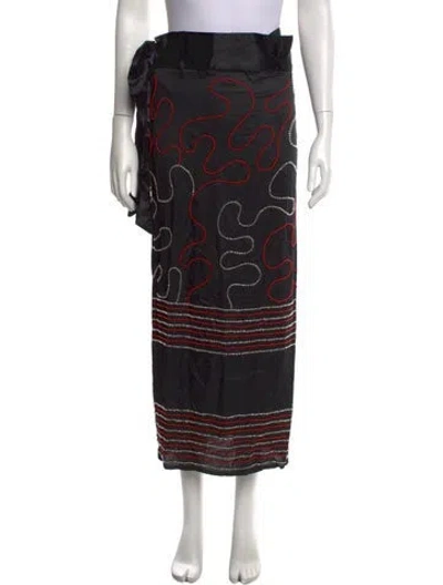 Pre-owned Tigra Tigra Silk Long Skirt In Black
