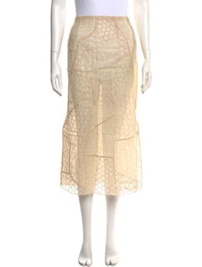Pre-owned Tigra Tigra Silk Long Skirt W/ Tags In Neutral