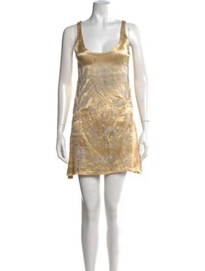 Pre-owned Tigra Tigra Silk Mini Dress In Neutrals