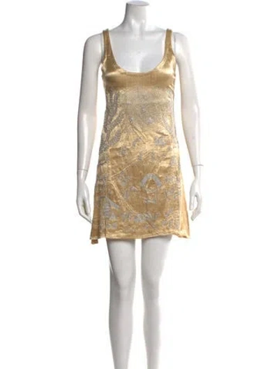 Pre-owned Tigra Tigra Silk Mini Dress W/ Tags In Neutrals
