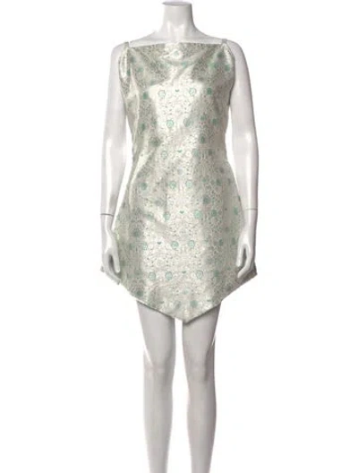 Pre-owned Tigra Tigra Silk Mini Dress In White