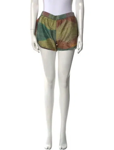 Pre-owned Tigra Tigra Silk Mini Shorts In Green