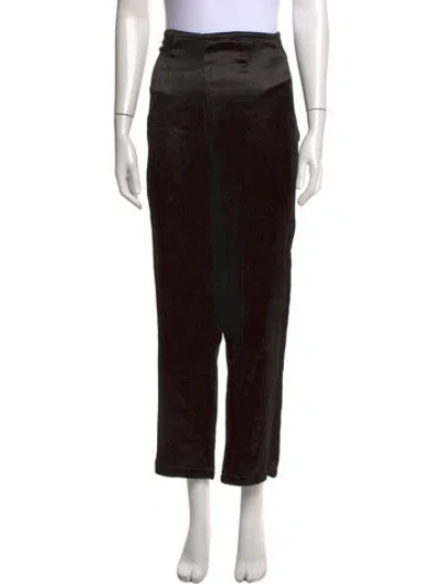 Pre-owned Tigra Tigra Silk Straight Leg Pants In Black