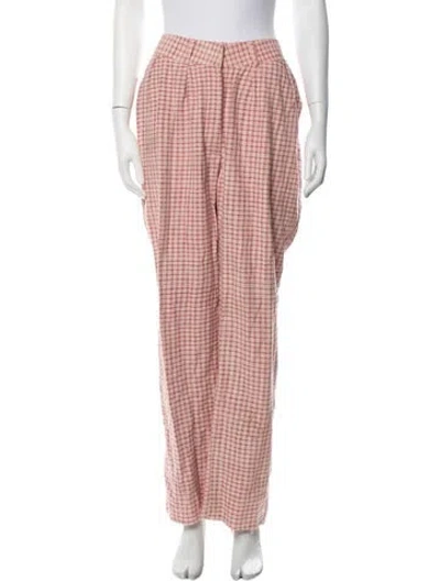 Pre-owned Tigra Tigra Silk Straight Leg Pants In Pink