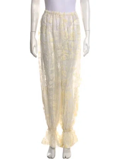 Pre-owned Tigra Tigra Silk Wide Leg Pants In Neutrals