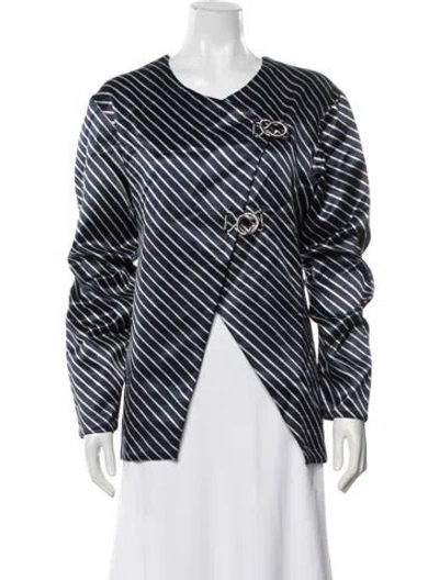 Pre-owned Tigra Tigra Striped Jacket W/ Tags In Blue